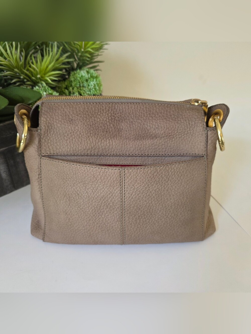 Hammitt Daniel Small Crossbody Vintage 2021 Collection Taupe Greige Leather - Picture 7 of 16